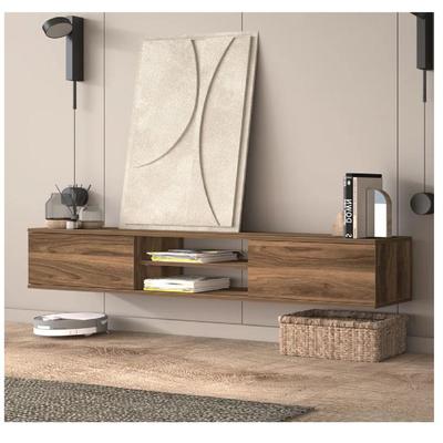 TU MESITA MESA DE TV FLOTANTE 80 AMAUTA MELAMINA 18MM 2 PUERTAS MARRON