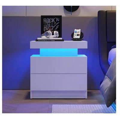 TU MESITA VELADOR MESA DE NOCHE YADIRA MELAMINA 18MM LUZ LED