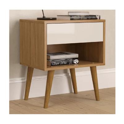 TU MESITA VELADOR MODERNO TAURUS MELAMINA 18MM COLOR ROBLE 1 CAJON