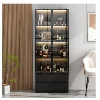 TU MESITA VITRINA CLASICA GIORGIA 2 PUERTAS 2 CAJONES LUZ LED