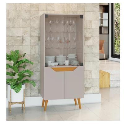 TU MESITA VITRINA CLASICA LOREN 2 PUERTAS GRIS CLARO/HAYA