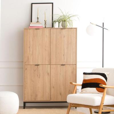 TU MESITA VITRINA MODERNA MAJER 4 PUERTAS COLOR DUNA