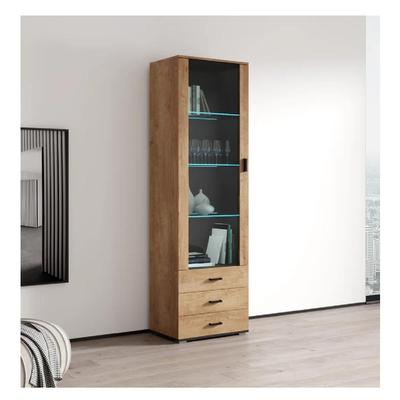 TU MESITA VITRINA MULTIUSOS KITUS COLOR DUNA 1 PUERTA 3 CAJONES