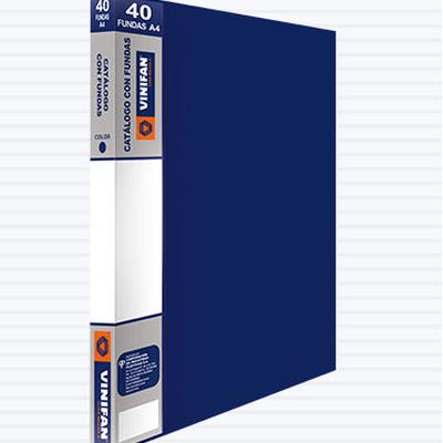 VINIFAN CATALOGO CON FUNDAS A4 AZUL 40 FUNDAS
