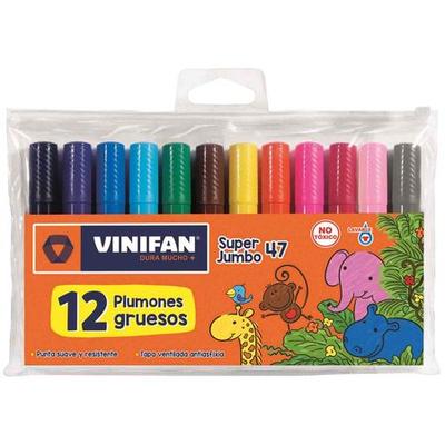 VINIFAN PLUMON SUPER JUMBO AZUL BLISTER 12 UNIDADES