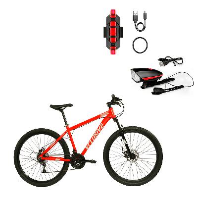 XCLUSIVE - BICICLETA ALUMINIO ARO 29 RG FRENO DISCO HIDRAULICO + KIT LUCES DELANTERA RO TRASERA RO
