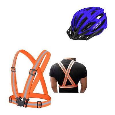 XCLUSIVE - KIT DE PROTECCION CASCO MTB C/L + CHALECO REFLECTIVO NARANJA