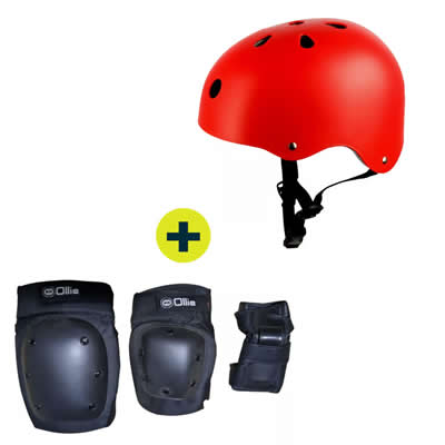 XTREME SPORT - COMBO CASCO Y KIT DE PROTECCION CICLISMO SKATE