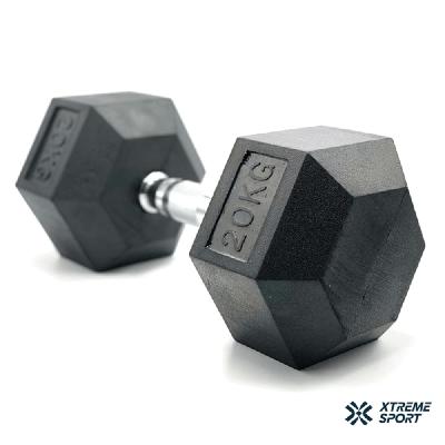 XTREME SPORT - MANCUERNAS PESAS HEXAGONAL DE 20KG ERGONOMICA - HEXA DUMBELL