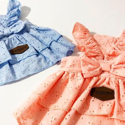 YUPI THE PUG - VESTIDO BRODERI COLOR CELESTE