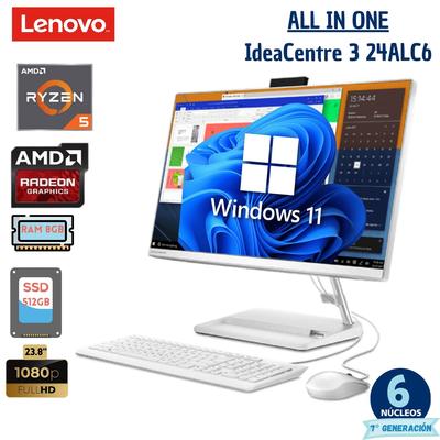 ALL IN ONE LENOVO 24ALC6 RYZEN 5 512GB SSD 8GB