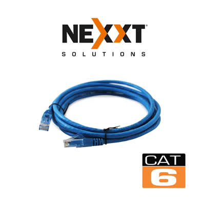 CABLE DE RED CAT6 NEXXT SOLUTIONS RJ45 MACHO/MACHO 10FT (3M) AZUL - NS-CAT6-10FT-AZUL