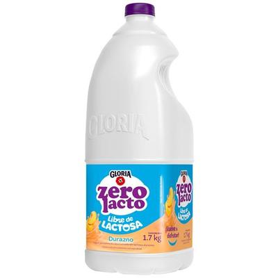 GLORIA YOGURT ZERO LACTOSA SABOR A DURAZNO GALONERA 1.7KG