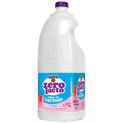 GLORIA YOGURT ZERO LACTOSA SABOR A FRESA GALONERA 1.7KG