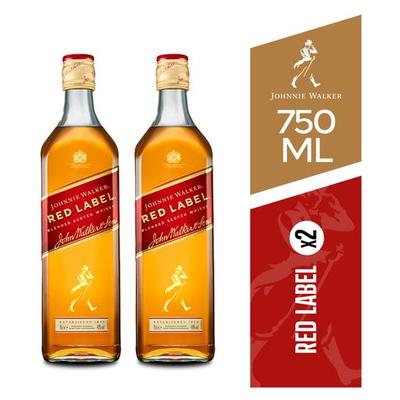 PACK WHISKY JOHNNIE WALKER RED LABEL BOTELLA 750ML X 2UN