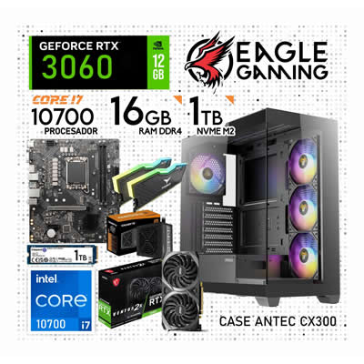 PC INTEL INTEL CORE I7 10700 16GB RAM 1TB SSD GRAFICA RTX 3060 12GB