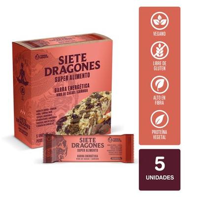 SIETE DRAGONES BARRA NIBS DE CACAO Y CAÑIHUA CAJA 5UN