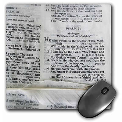 3DROSE MOUSE PAD LLC 203 X 025' FOTOGRAFIA UNA BIBLIA ABIERTA AL SALMO 91 MARCADA 025