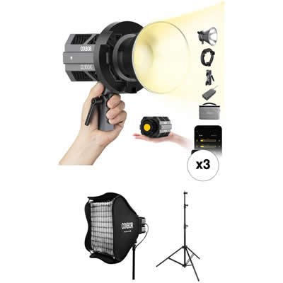 ACCESORIO FOTOGRAFIA COLBOR CL100X BI-COLOR LED VIDEO MONOLIGHT STUDIO 3-LIGHT KIT