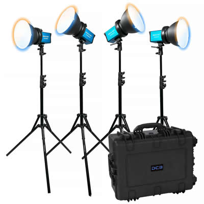 ACCESORIO FOTOGRAFIA DRACAST X SERIES M80B BI-COLOR LED MONOLIGHT V-MOUNT 4-LIGHT KIT WITH HARD CASE