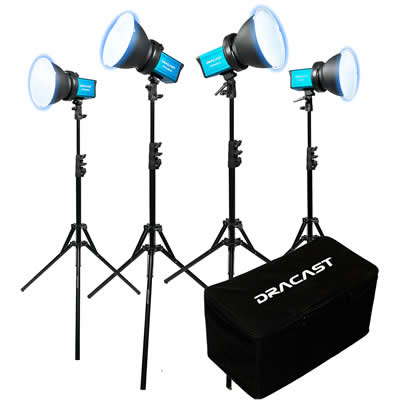 ACCESORIO FOTOGRAFIA DRACAST X SERIES M80D DAYLIGHT LED MONOLIGHT V-MOUNT 4-LIGHT KIT WITH NYLON CASE