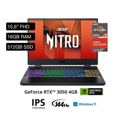 ACER LAPTOP NITRO 5 AN515-46-R26Q AMD RYZEN 7 6800H 16GB 512GB 4G RTX3050 WINDOW 11
