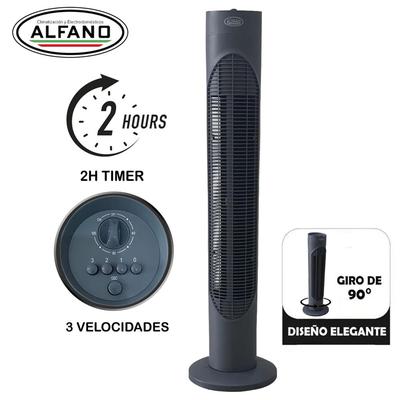 ALFANO VENTILADOR DE TORRE 3 VELOCIDADES SILENCIOSO GRIS ALT GREY