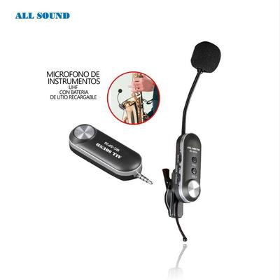 ALL SOUND MICROFONO INALAMBRICO UHF MC-SP30 MODELO SOLAPERO PARA INSTRUMENTO DE VIENTO