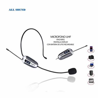 ALL SOUND MICROFONO INALAMBRICO UHF MC-T2 MODELO VINCHERO RECARGABLE