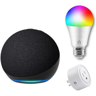 AMAZON ECHO DOT 5TA GEN NEGRO + FOCO LED ENCHUFE SMART WIFI