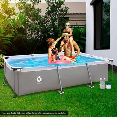 ATLETIS PISCINA CON FILTRO 3701 L 65X207X300 CM GRIS 1643250