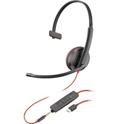 AURICULARES ESTEREO USB-C POLY BLACKWIRE 3220 CON MICROFONO CANCELACION DE RUIDO Y ESTUCHE TR