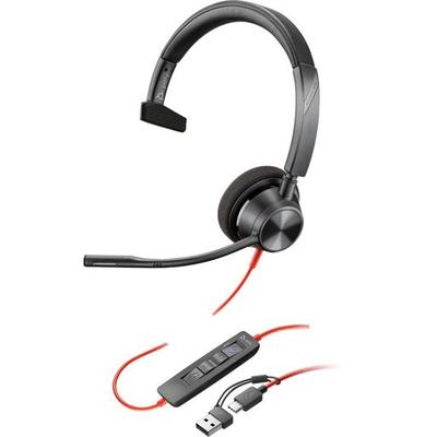 AURICULARES POLY BLACKWIRE 3310 MONO USB-C CERTIFICADO PARA MICROSOFT TEAMS CANCELACION DE RUIDO