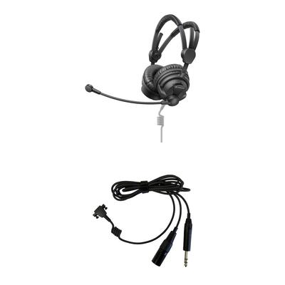 AURICULARES SENNHEISER HME 26 DUAL-EAR PARA BROADCAST CON MICROFONO DE CONDENSADOR Y KIT CABLE XL
