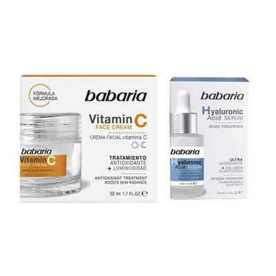 BABARIA SUERO FACIAL DE ÁCIDO HIALURONICO + CREMA FACIAL DE VITAMINA C