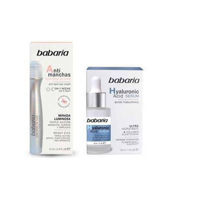 BABARIA SUERO FACIAL DE ÁCIDO HIALURONICO + FLUIDO ANTI MANCHAS ROSTRO