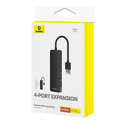 BASEUS ADAPTADOR 4EN1 HUB ULTRAJOY LITE USB-A A USB 3.0 50CM NEGRO