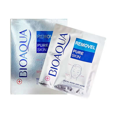 BIOAQUA MASCARILLA FACIAL ANTIACNE REMOVEL PURE SKIN 30 G X 10 PCS
