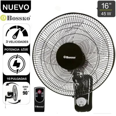 BOSSKO VENTILADOR DE PARED 16" CON CONTROL REMOTO BK 8452PD