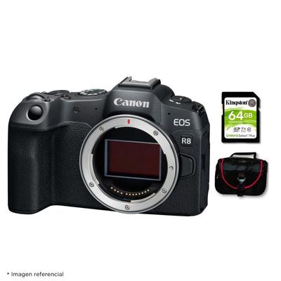 CAMARA CANON EOS R8 4K CINEMA 242MPX CUERPO SOLO KIT BASICO ACCESORIOS