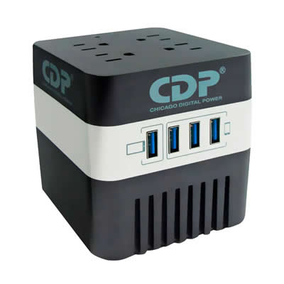 CDP ESTABILIZADOR RU-AVR604I 600VA/720W 4 SALIDAS PORT USB