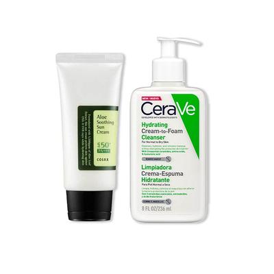 CERAVE ALOE SOOTHING SUN CREAM 50ML + LIMPIADOR CREMA ESPUMOSA 236ML