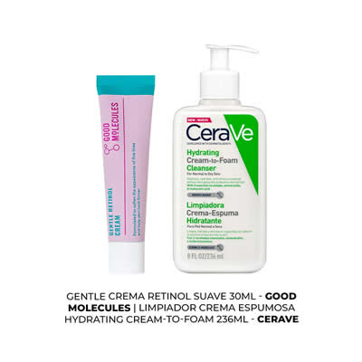 CERAVE CREMA RETINOL SUAVE + GOOD MOLECULES LIMPIADOR ESPUMOSA-TO-FOAM 236ML