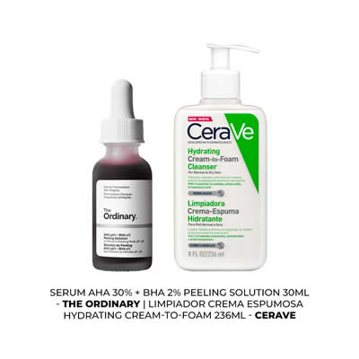 CERAVE SERUM AHA 30% + BHA 2% PEELING SOLUTION + LIMPIADOR CREMA ESPUMOSA 236ML