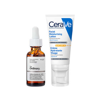 CERAVE SERUM CAFFEINE SOLUTION 5% + EGCG + CREMA HIDRATANTE FACIAL PM 52ML