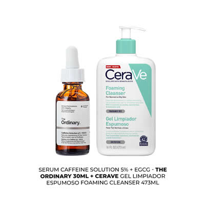 CERAVE SERUM CAFFEINE SOLUTION 5% + EGCG + GEL LIMPIADOR ESPUMOSO 473ML