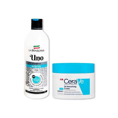 CERAVE SHAMPO UNO + CERAVE CREMA HIDRATANTE CON UREA SA SMOOTHING CREAM 340G