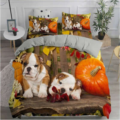 COBERTOR MICROFIBRA MULTICOLOR ESTAMPADO JUEGO CAMA 3D DISEÑO PERRO FUNDA EDREDON + FUNDA ALMOHADA