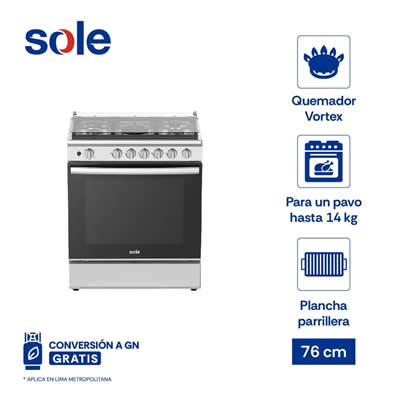 COCINA DE PIE A GAS SOLE 5 HORNILLAS NIZA COSOL036