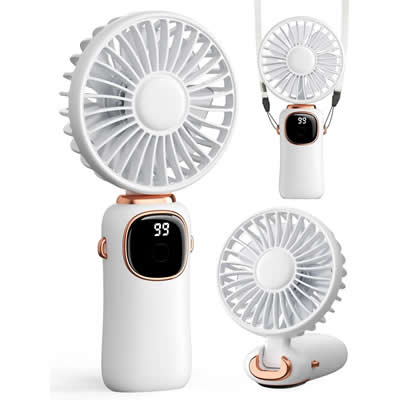 COMPRA FACIL VENTILADOR PORTATIL MANO MAH FUNCIONA PILAS 3 EN 1 MULTIFUNCION PANTALLA DIGITAL90° BASE(BLANCO) COLDSKY 4000